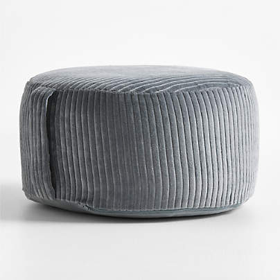 Smoke Blue Velvet Corduroy Kids Floor Cushion