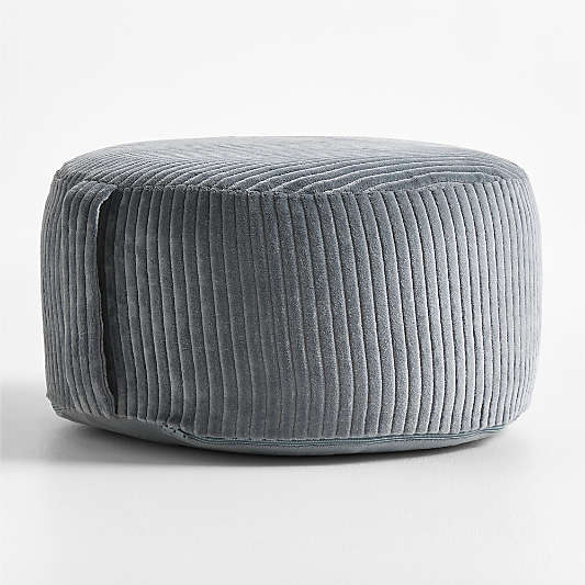Smoke Blue Organic Cotton Velvet Corduroy Kids Floor Cushion