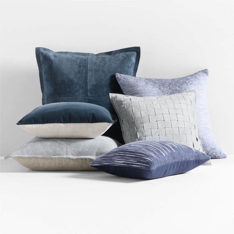 Coy Blue and Deep Indigo Throw Pillow Arrangement Crate Barrel Canada