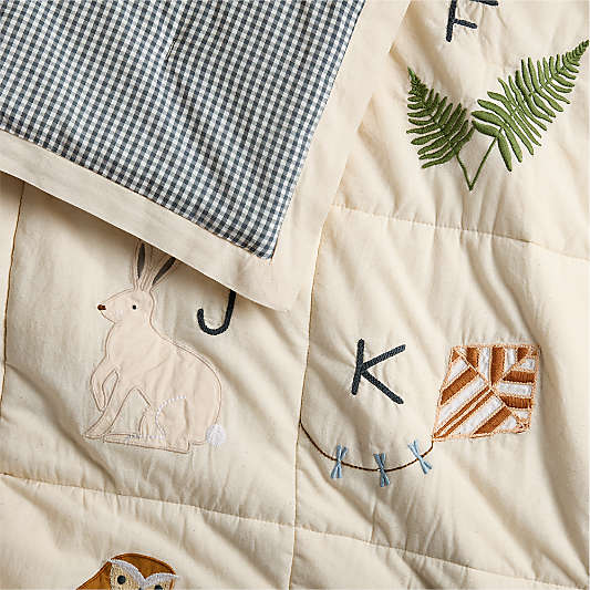 Cozy ABC's 100% Organic Cotton Baby Crib Quilt