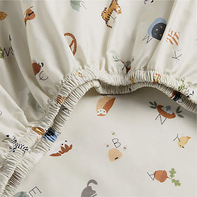 Cozy ABC's 100% Organic Cotton Baby Crib Fitted Sheet
