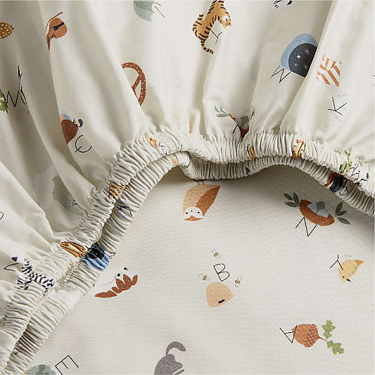 Cozy ABC's 100% Organic Cotton Baby Crib Fitted Sheet