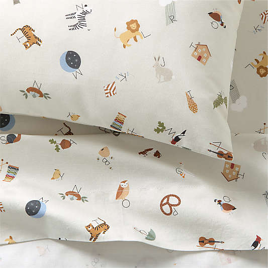 Cozy ABC's 100% Organic Cotton Toddler Sheet Set