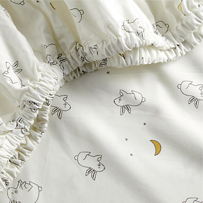 View Stay Cool Cozy Bunny 100% Organic Cotton Baby Crib Fitted Sheet details