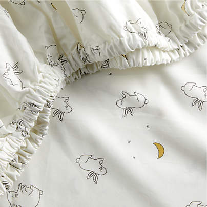 Stay Cool Cozy Bunny 100% Organic Cotton Baby Crib Fitted Sheet