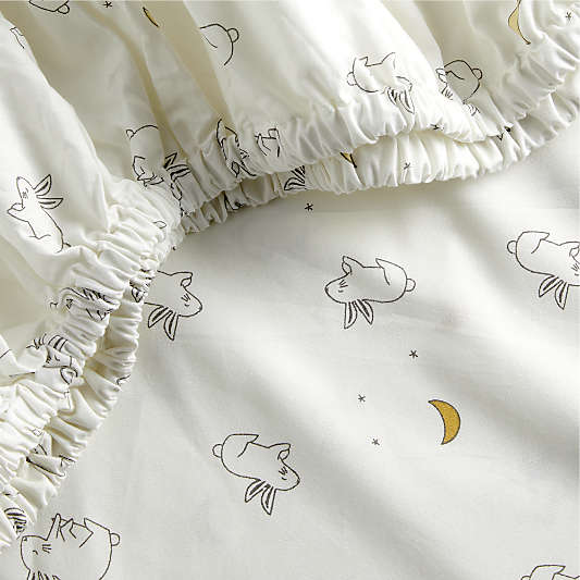 Stay Cool Cozy Bunny 100% Organic Cotton Baby Crib Fitted Sheet