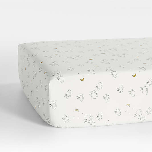Stay Cool Cozy Bunny 100% Organic Cotton Baby Crib Fitted Sheet