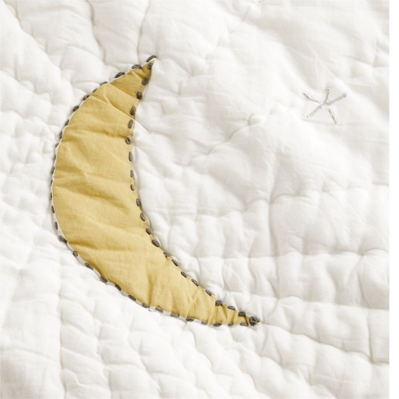 Cozy Bunny Embroidered Organic Cotton Voile Baby Crib Quilt - image 10 of 13