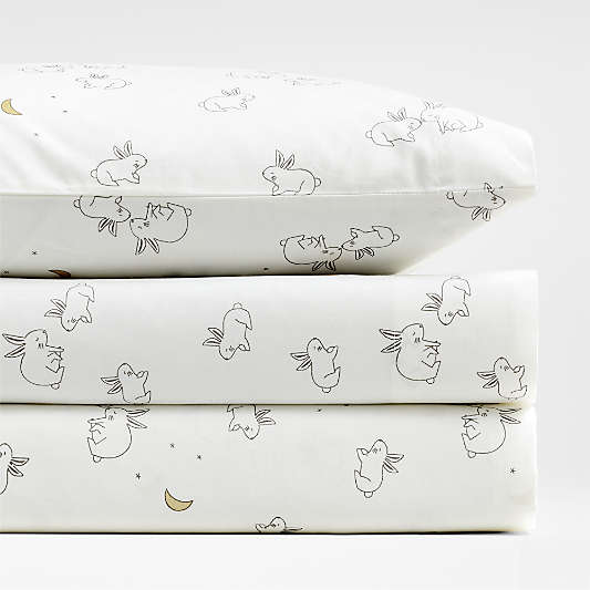 Stay Cool Cozy Bunny Organic Cotton Toddler Sheet Set