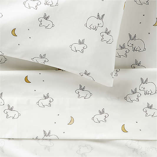 Stay Cool Cozy Bunny Organic Cotton Toddler Sheet Set