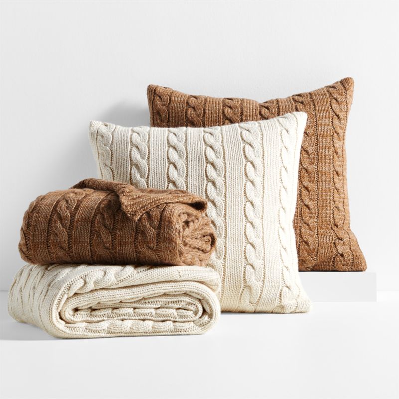 Cable knit throw pillow best sale