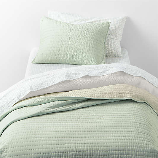 Cozy Cloud Geo Giggles Blue Block Print Organic Cotton Kids Sheet Set