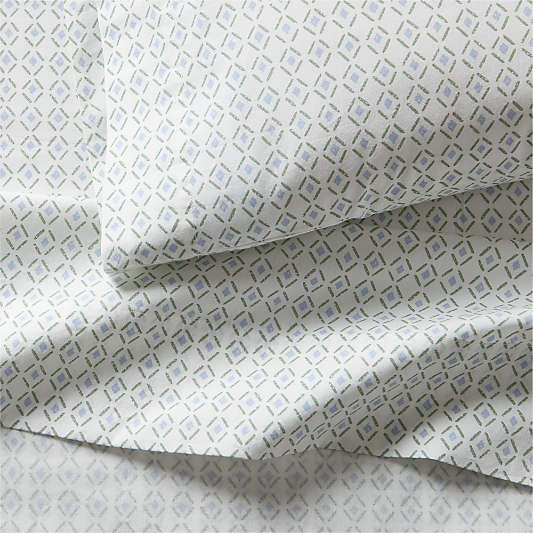Cozy Cloud Geo Giggles Block Print 100% Organic Cotton Toddler Sheet Set