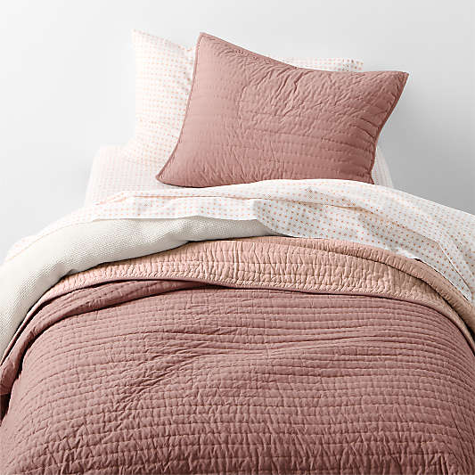 Cozy Cloud Geo Giggles Pink Block Print 100% Organic Cotton Kids Full Sheet Set