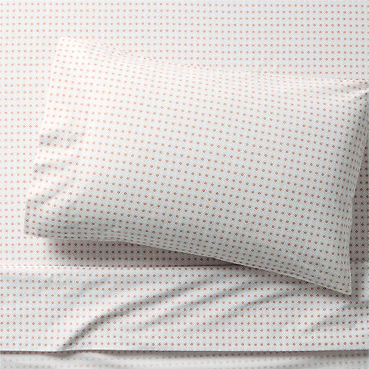 Cozy Cloud Geo Giggles Pink Block Print 100% Organic Cotton Kids Twin Sheet Set