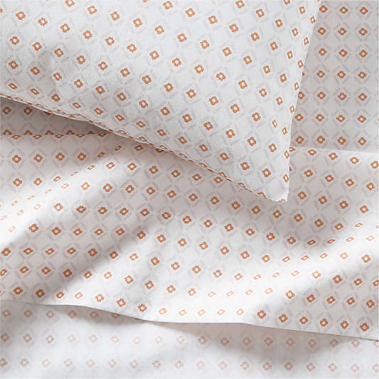 Cozy Cloud Geo Giggles Block Print Organic Cotton Toddler Sheet Set