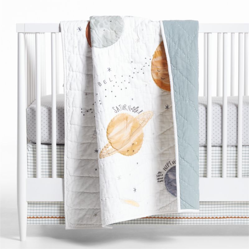 Outer Space Organic Cotton Baby Crib Quilt Bedding Set - image 0 of 7