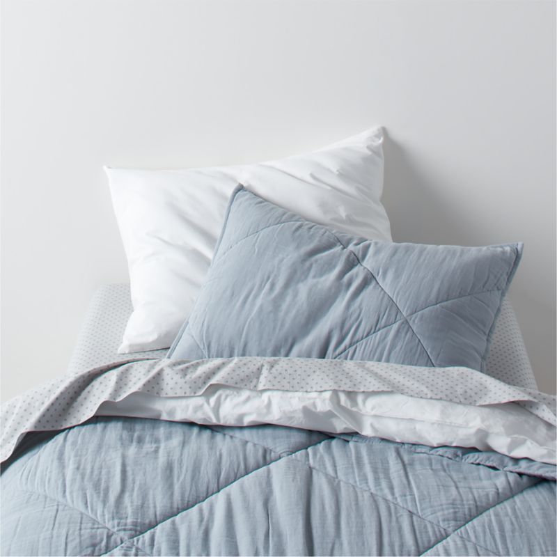 Cozy Cloud Modern Star Mist Blue Washed Organic Cotton Kids Queen Sheet Set - image 2 of 4