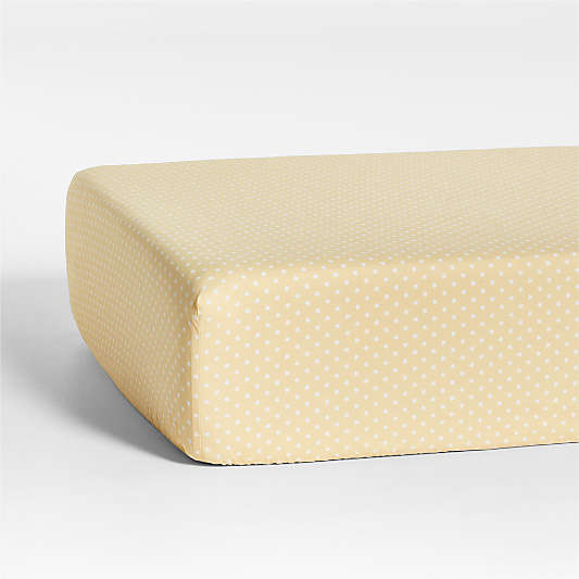 Cozy Cloud Modern Star Savannah Yellow Washed Organic Cotton Baby Crib Fitted Sheet