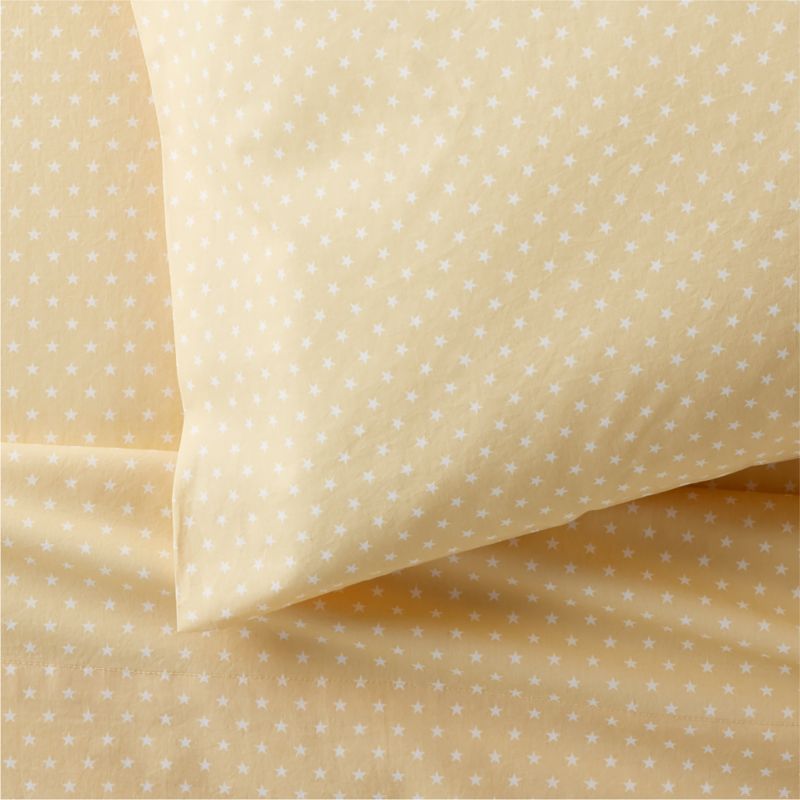 Cozy Cloud Modern Star Savannah Yellow Washed Organic Cotton Kids Full Sheet Set - image 3 of 4