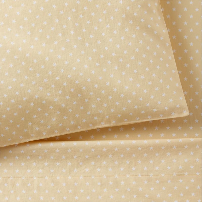 Cozy Cloud Modern Star Savannah Yellow Washed Organic Cotton Toddler Sheet Set - image 2 of 3