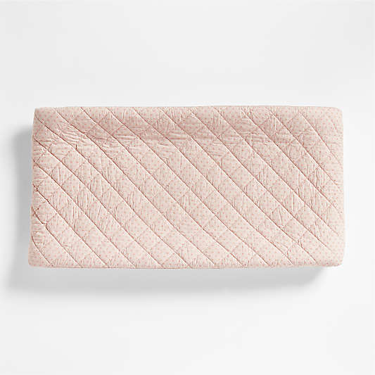 Cozy Cloud Modern Star Elegant Pink Washed Organic Cotton Baby Changing Pad Cover