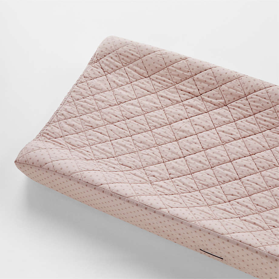 Cozy Cloud Modern Star Mauve Rose Washed Organic Cotton Baby Changing