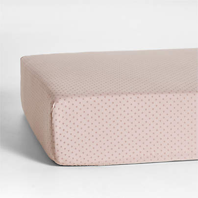 Cozy Cloud Modern Star Mauve Rose Washed Organic Cotton Baby Crib Fitted Sheet