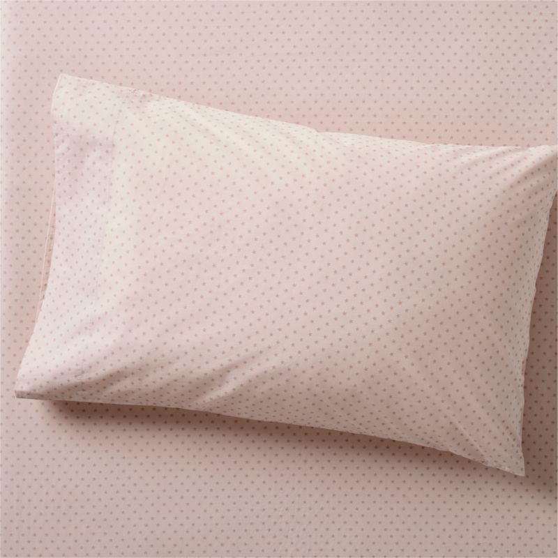 Cozy Cloud Modern Star Mauve Rose Washed Organic Cotton Kids Pillowcase