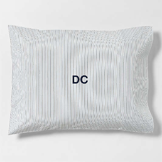 CozyCloud Organic Cotton Mini Stripe Reversible Sky Blue Twin XL Standard Sham