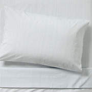 CozyCloud Organic Cotton Mini Stripe Reversible Sky Blue Twin XL Duvet Cover