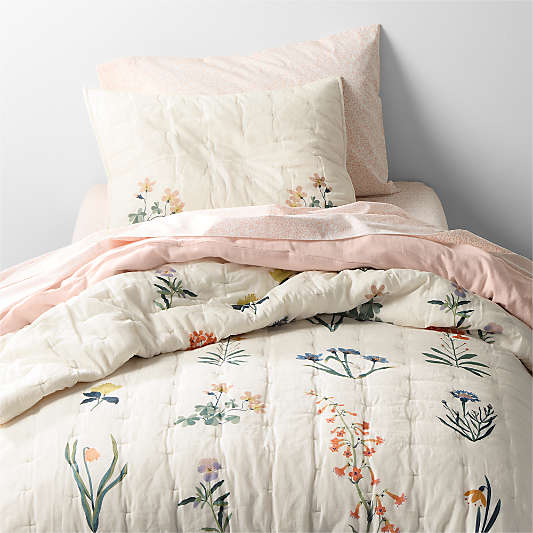 Wildflower Organic Cotton Voile Standard Quilt Bed Pillow Sham