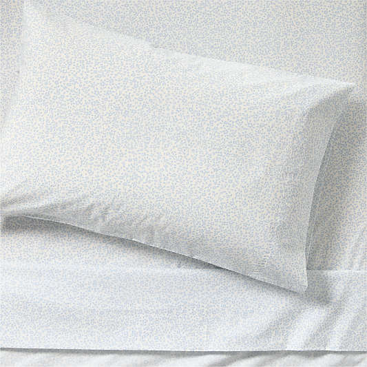 CozyCloud Organic Cotton Mini Floral Sky Blue Twin XL Sheet Set