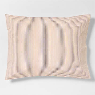 CozyCloud Organic Cotton Mini Stripe Reversible Elegant Pink Twin XL Standard Sham