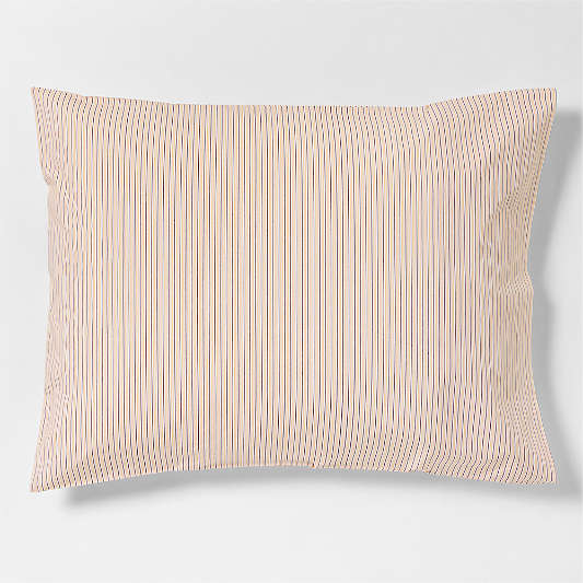 CozyCloud Organic Cotton Mini Stripe Reversible Elegant Pink Twin XL Standard Sham