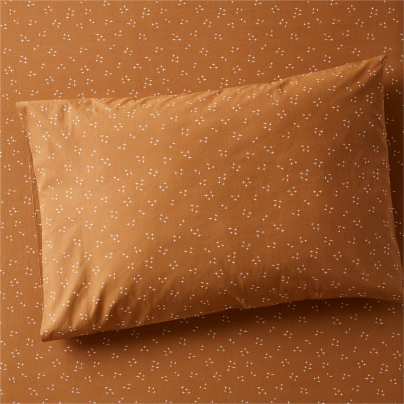 Cozy Cloud Twinkle Brulee Brown Washed Organic Cotton Pillowcase