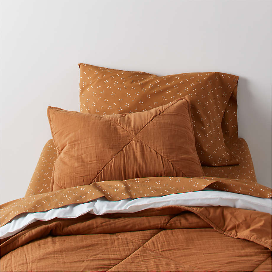 Supersoft Kids Brulee Brown Gauze Cotton Quilt Bedding Set Crate