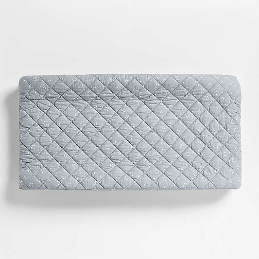 Cozy Cloud Twinkle Mist Blue Washed Organic Cotton Baby Changing Pad Cover