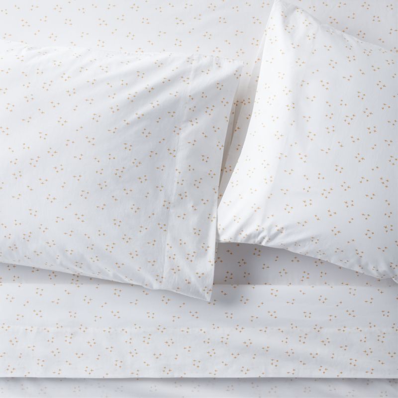 Cozy Cloud Twinkle Savannah Yellow Washed Organic Cotton Twin Sheet Set