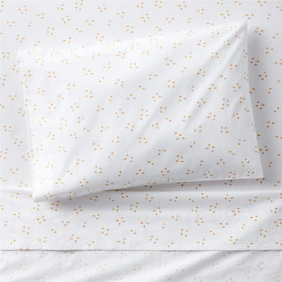 Cozy Cloud Twinkle Savannah Yellow Washed Organic Cotton Toddler Sheet Set