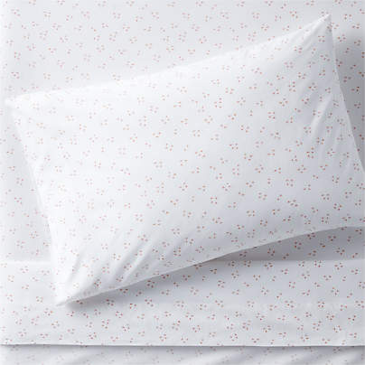 Cozy Cloud Twinkle Terracotta Pink Washed Organic Cotton Kids Twin Sheet Set