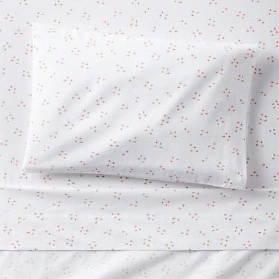 Cozy Cloud Twinkle Terracotta Pink Washed Organic Cotton Toddler Sheet Set