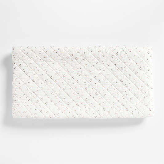 Cozy Cloud Twinkle Terracotta Pink Washed Organic Cotton Baby Changing Pad Cover