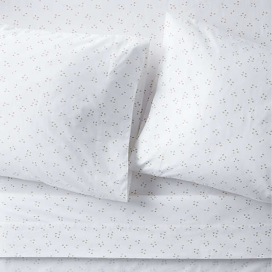 Cozy Cloud Twinkle Willow Green Washed Organic Cotton Full Sheet Set