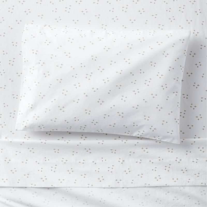Cozy Cloud Twinkle Willow Green Washed Organic Cotton Toddler Sheet Set