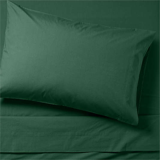 Cozy Cloud Washed Organic Cotton Vintage Green Twin XL Sheet Set