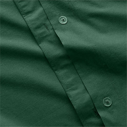 CozyCloud Washed Organic Cotton Vintage Green Twin XL Duvet Cover