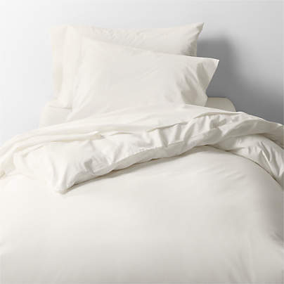 CozyCloud Washed Organic Cotton Pampas Ivory Twin XL Duvet Cover