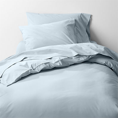 View Cozy Cloud Washed Organic Cotton Sky Blue Twin XL Duvet Cover details