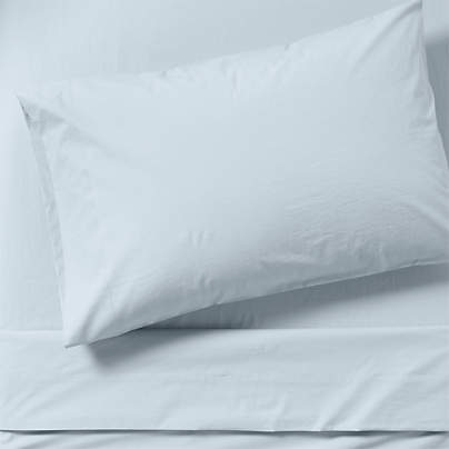 CozyCloud Washed Organic Cotton Sky Blue Twin XL Sheet Set